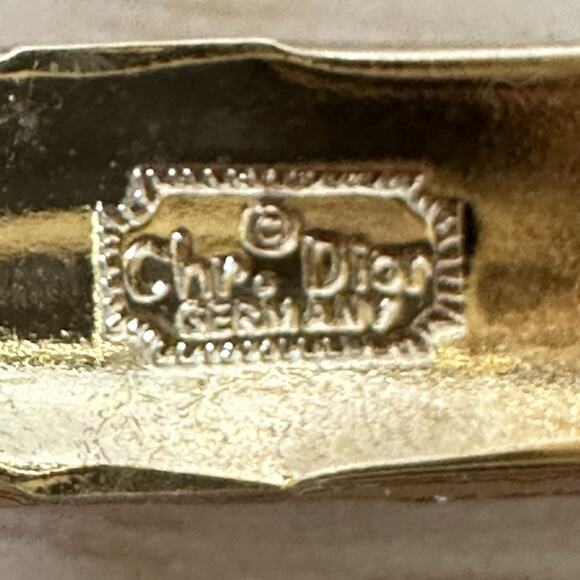 Vintage Christian Dior Bracelet Designer Gold Tone Bubble Textured Panel Germany - Picture 5 of 13